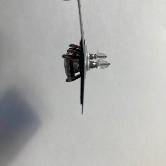 Cushion Cut CZ Earrings - Picture 3 of 4